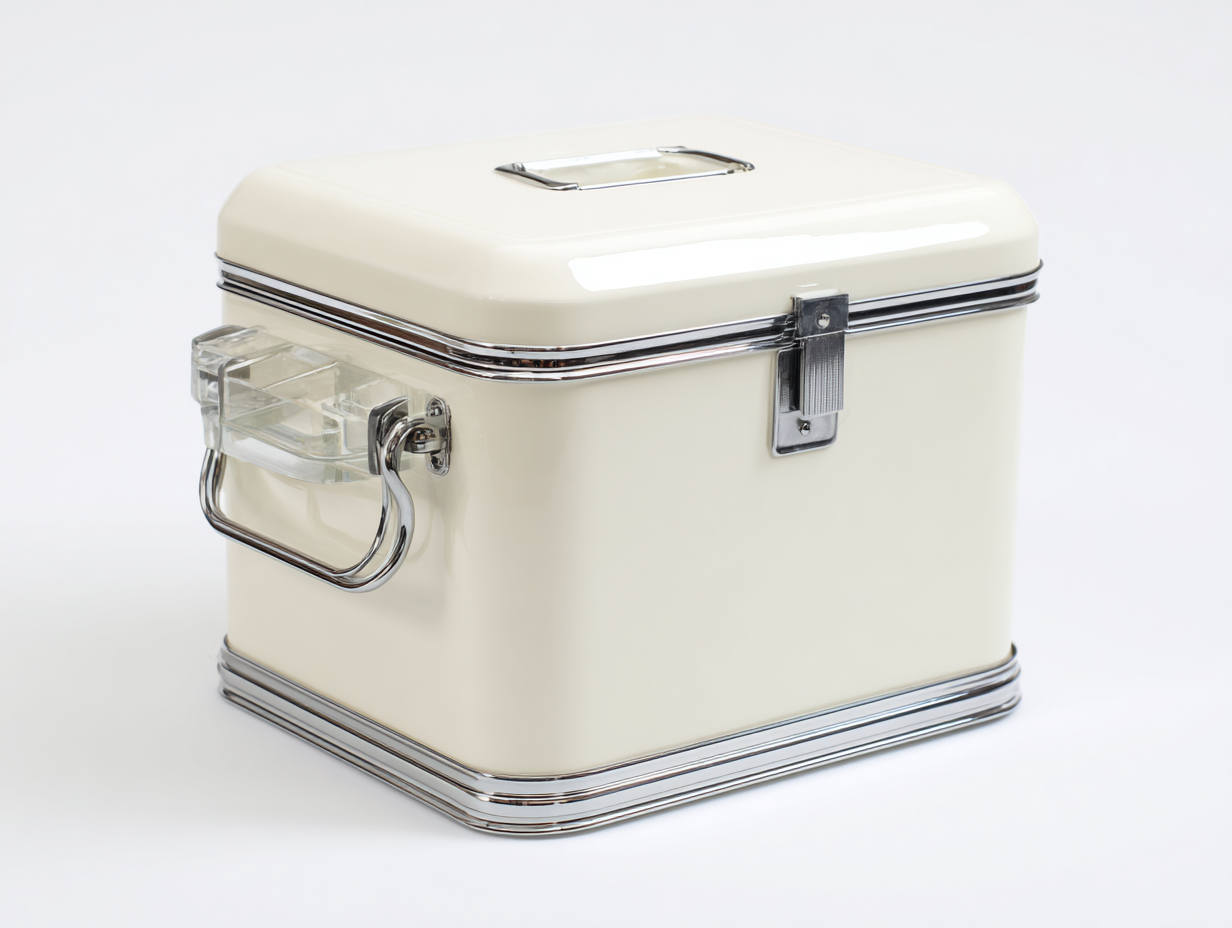 Tragbare Isolierbox-Stahl-Kunststoff-36×30×39 cm-Orange/Silber-24-l-Hochbox mit Bügelgriff für die Terrasse-Riviasohaus