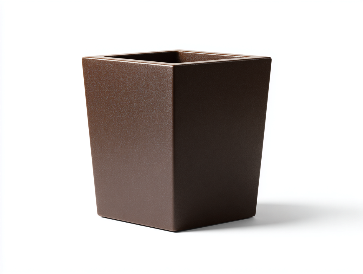 Blumentopf-Kunststoff-32×32×70 cm-Dunkelbraun-hoher Quadrattopf fürs Wohnzimmer-Riviasohaus