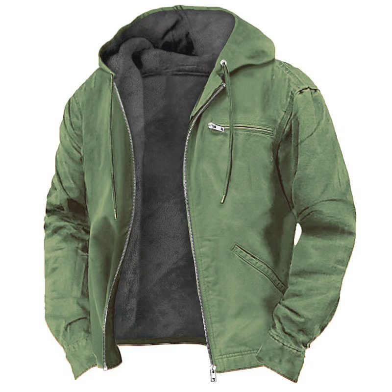 Men's Rugged Sherpa-Lined Cargo Winter Jacket – Heavyweight Thermal Coat