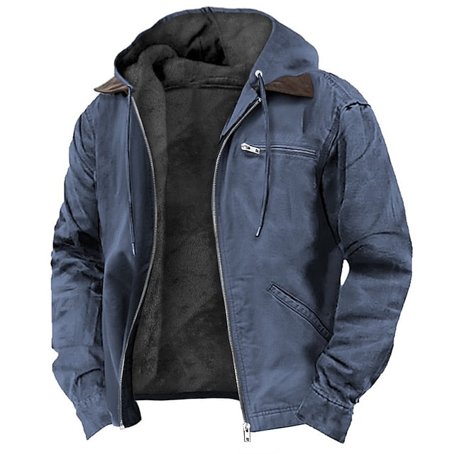 Men's Rugged Sherpa-Lined Cargo Winter Jacket – Heavyweight Thermal Coat