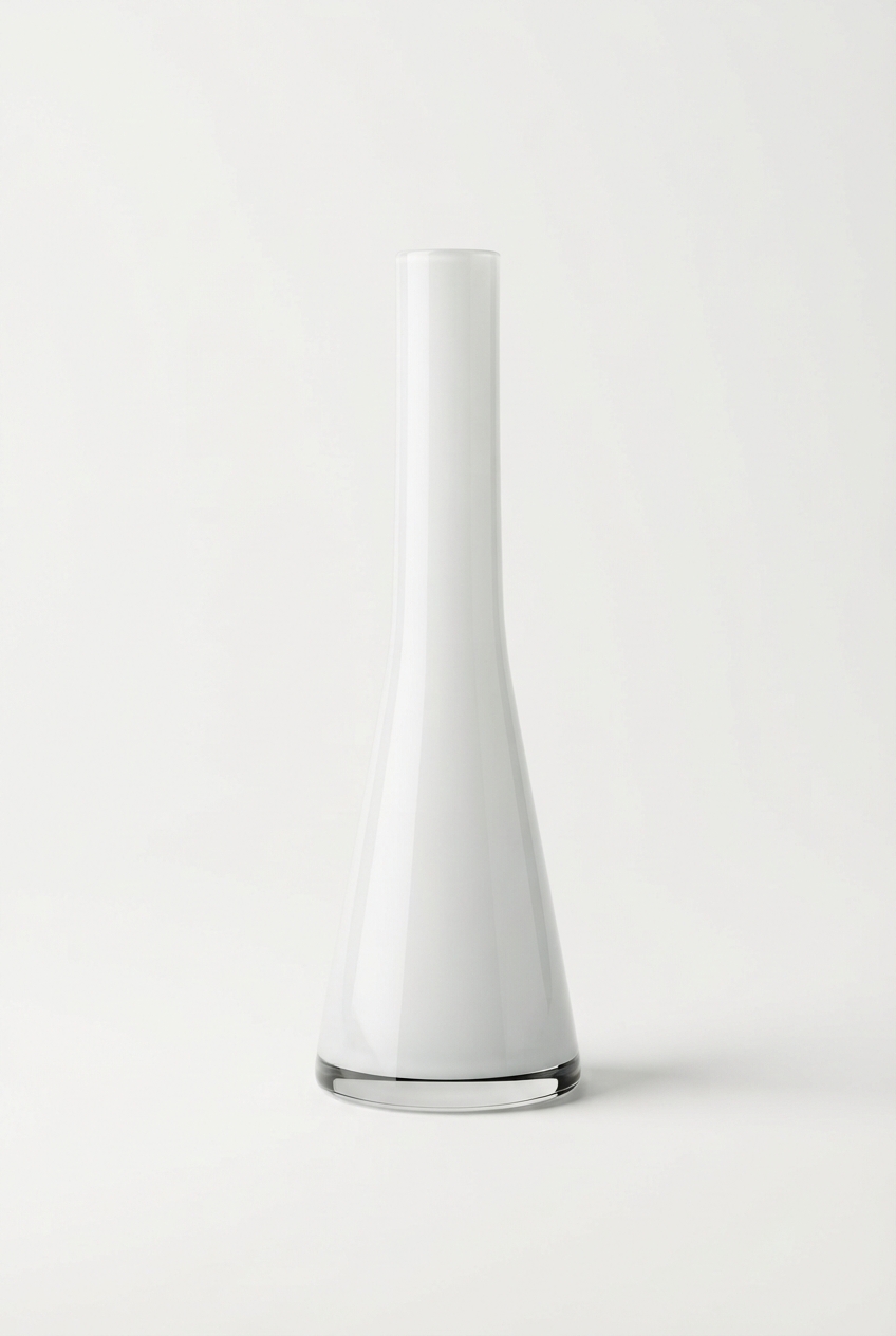 Tall clear glass vase for fresh flowers