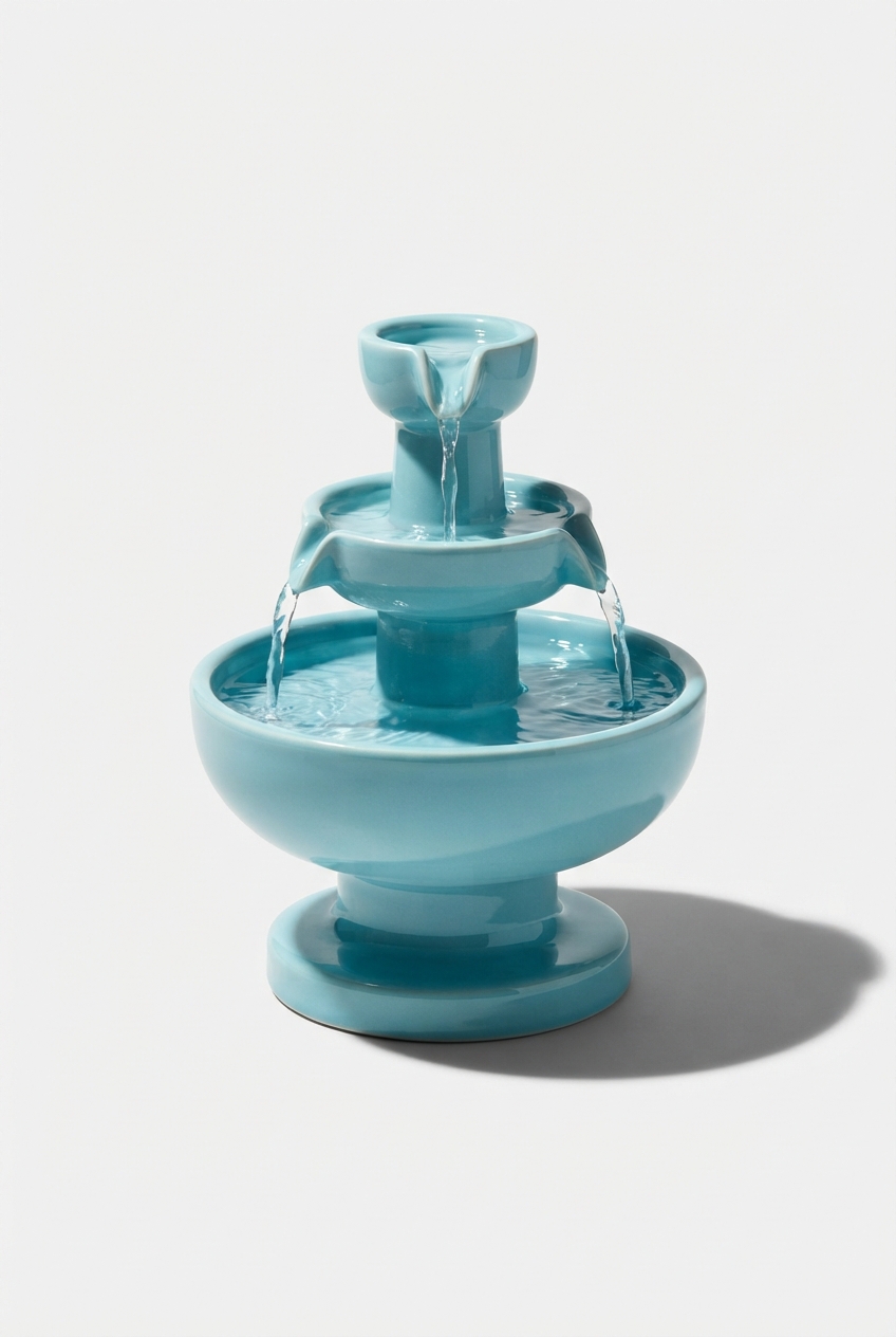 Medium ceramic cascading water fountain for garden use