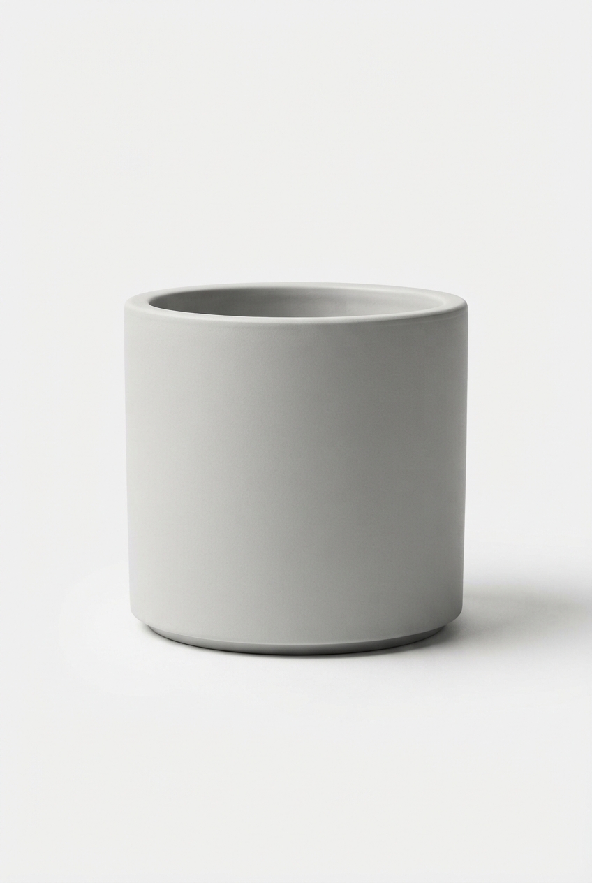 Light gray ceramic planter for medium indoor plants