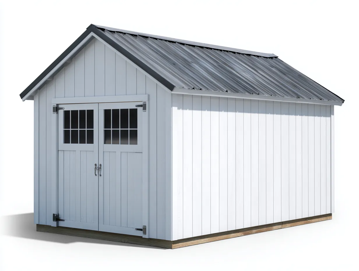 Gartenhäuschen aus Holz 300×240×230 cm - Weiß - Im Freien mit Metall-Dach-Lizosinest