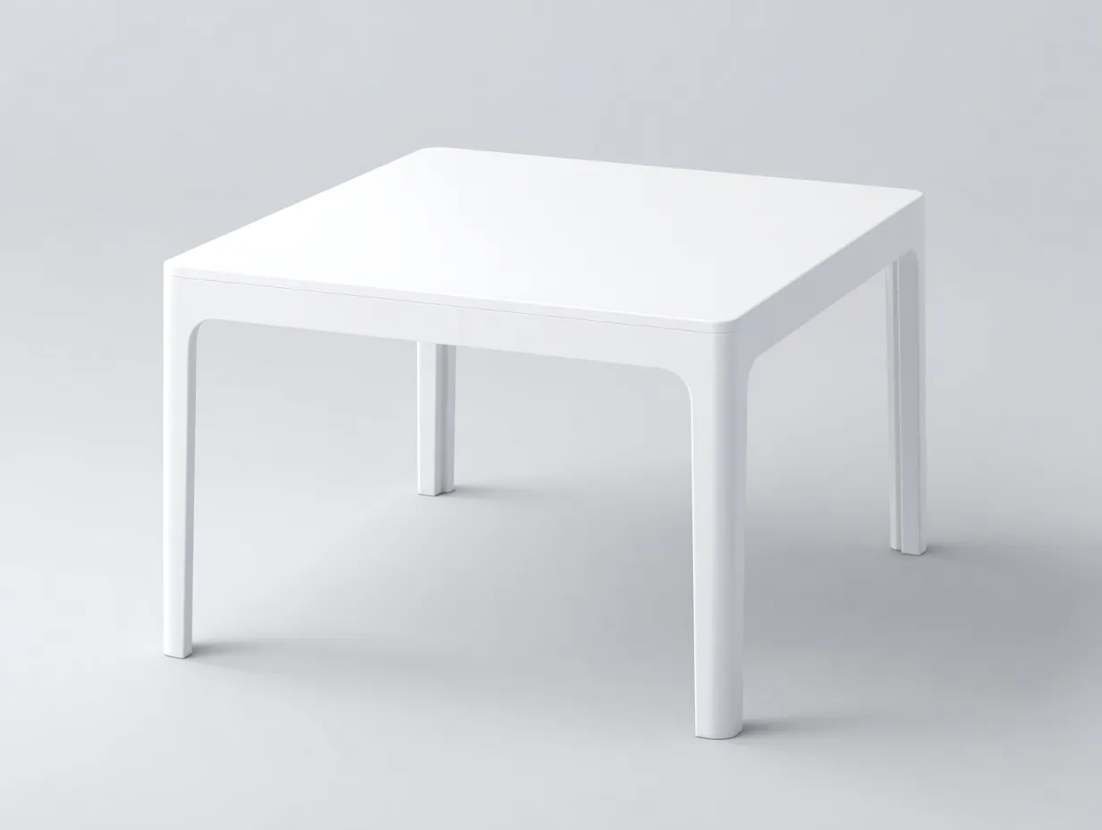 Beistelltisch aus Kunststoff 65×65×55 cm - weiß - quadratischer Tisch im minimalistischen Stil für das Wohnzimmer-Lizosinest