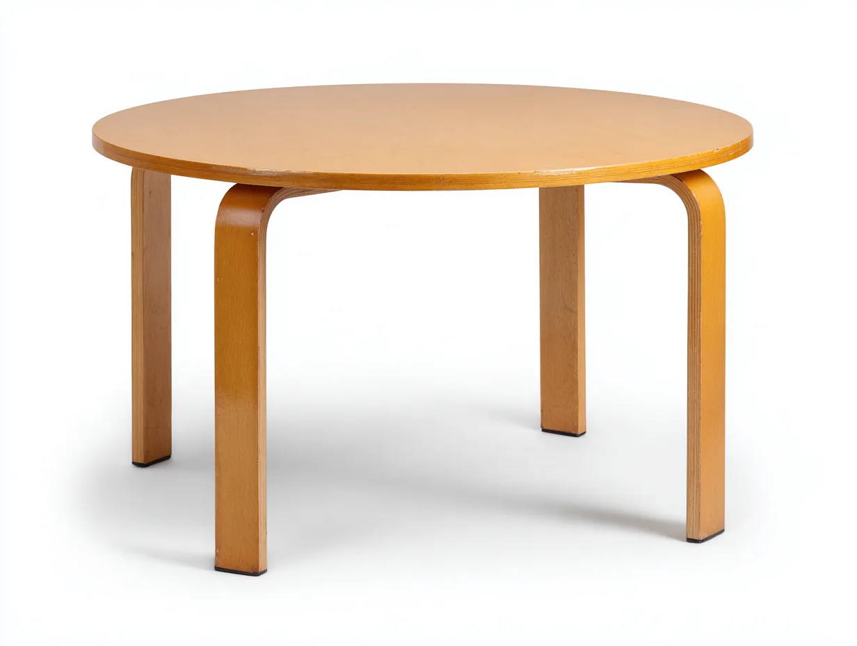 Wohnzimmer Beistelltisch 90×90×48 cm - Natur - Holzdesign mit runder Tischplatte-Lizosinest