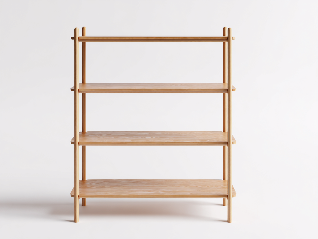 Wand-Bücherregal-Holz-112×24×88 cm-Honigfarben-3 Ablageböden mit sichtbaren Konsolen fürs Arbeitszimmer-Simosidecor