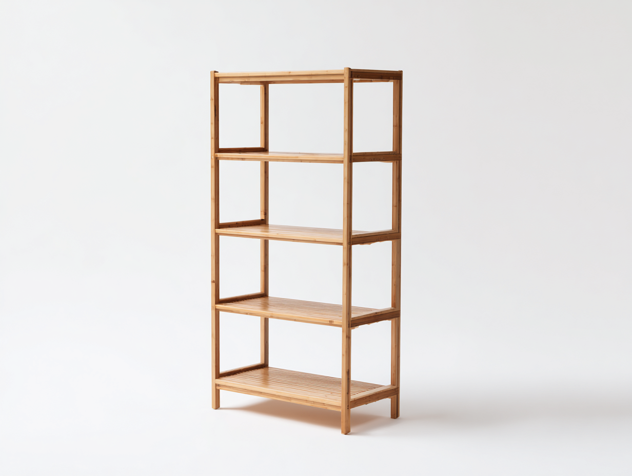 Bücherregal-Holz-78×34×168 cm-Naturholz-breites offenes Rahmenregal fürs Arbeitszimmer-Simosidecor