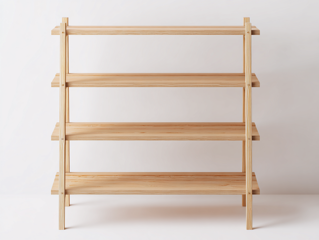 Bücherregal-Holz-90×32×175 cm-Hellholz-Arbeitszimmer-offenes Standregal mit 5 Regalböden-Simosidecor
