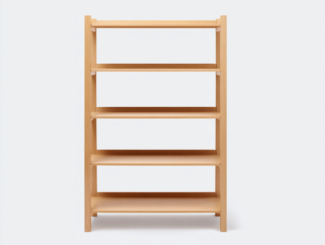Bücherregal-Holz-85×32×170 cm-Hellbraun-5 Ablageböden mit Rückhaltekanten fürs Arbeitszimmer-Simosidecor