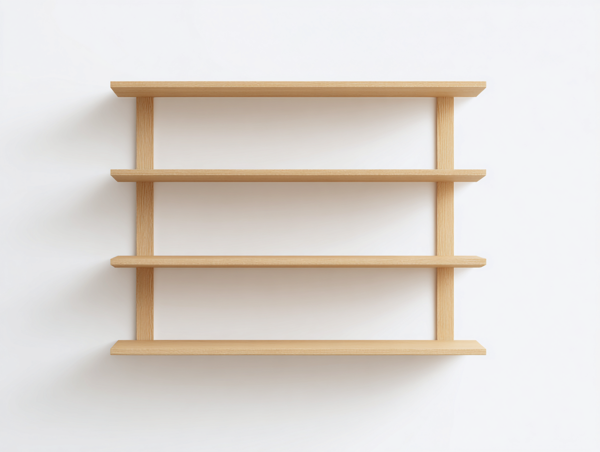 Bücherregal-Holz-120×25×120 cm-Naturholz-offenes Wandregal fürs Arbeitszimmer-Simosidecor