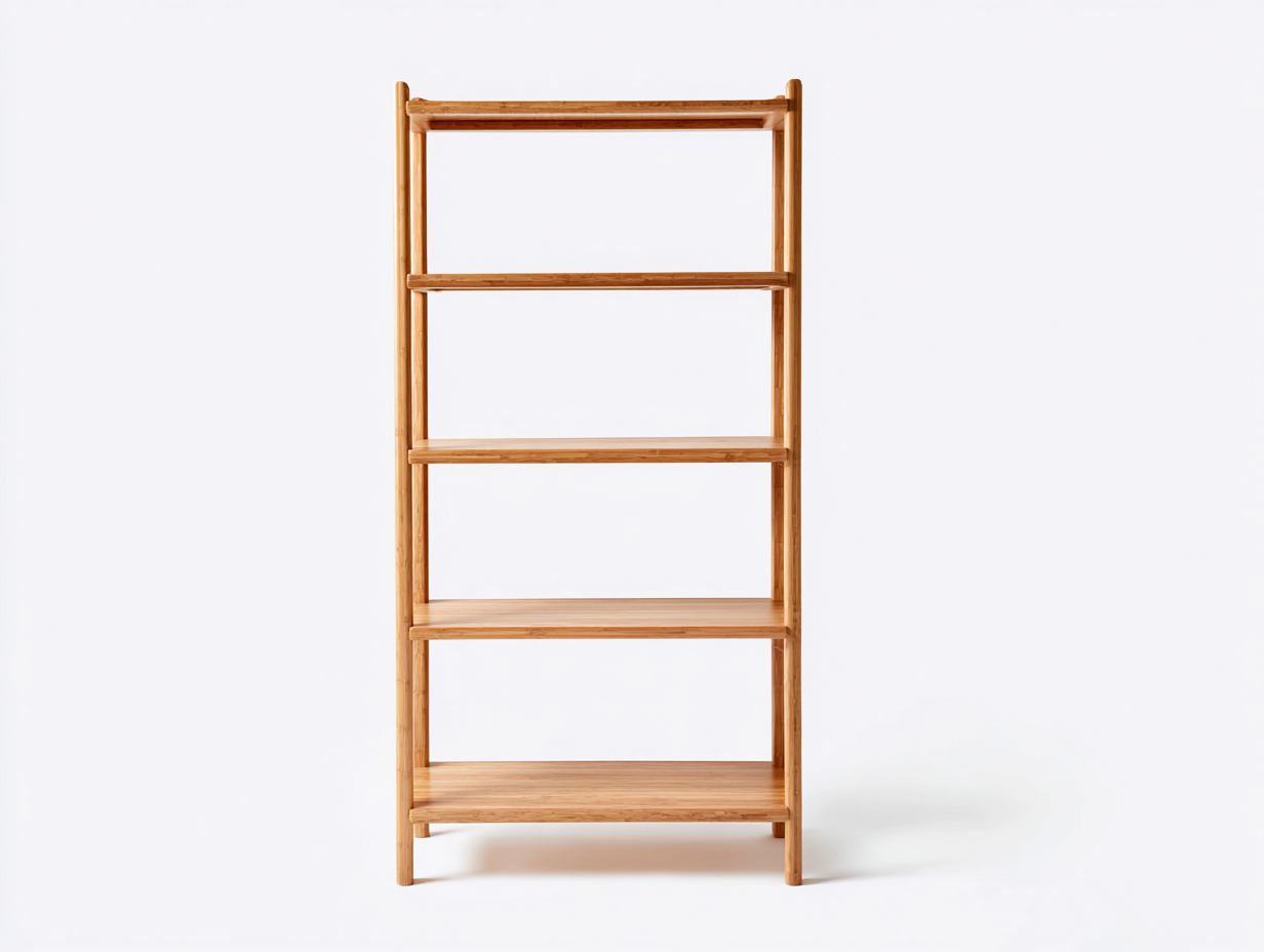 Bücherregal-Holz-75×30×170 cm-Naturholz-Arbeitszimmer-offenes Standregal mit 5 Ebenen-Simosidecor