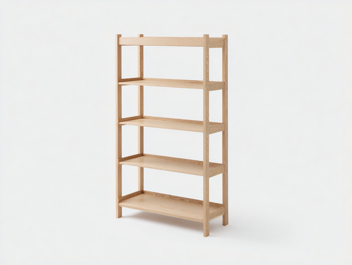 Bücherregal-Holz-90×35×180 cm-Hellholz-Arbeitszimmer-offenes Regal mit 5 Ablageflächen-Simosidecor