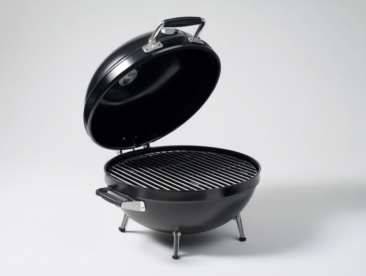Elektrogrill-Metall-52×43×26 cm-Schwarz-Ovale Kompaktform für Terrasse-Hacorlyhome