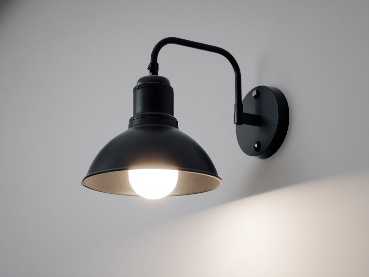 Schlichte Wandleuchte Metall 16×12×18 cm schwarz kubisches Design für Eingangsbereich mit indirektem Licht-Hacorlyhome