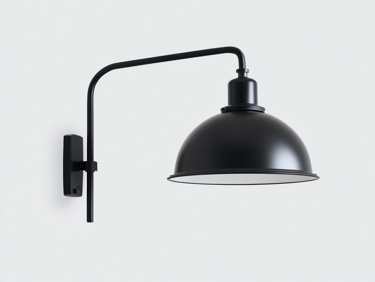 Schlichte Wandleuchte aus Metall 72×36×46 cm – Schwarz/Weiß – langer Ausleger für den Eingangsbereich-Hacorlyhome