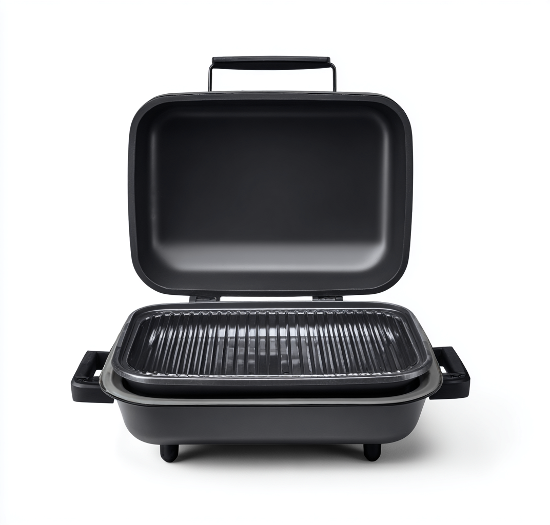 Elektrogrill aus Metall 45×34×25 cm – Schwarz – kompakter Tischgrill für die Terrasse-Hacorlyhome
