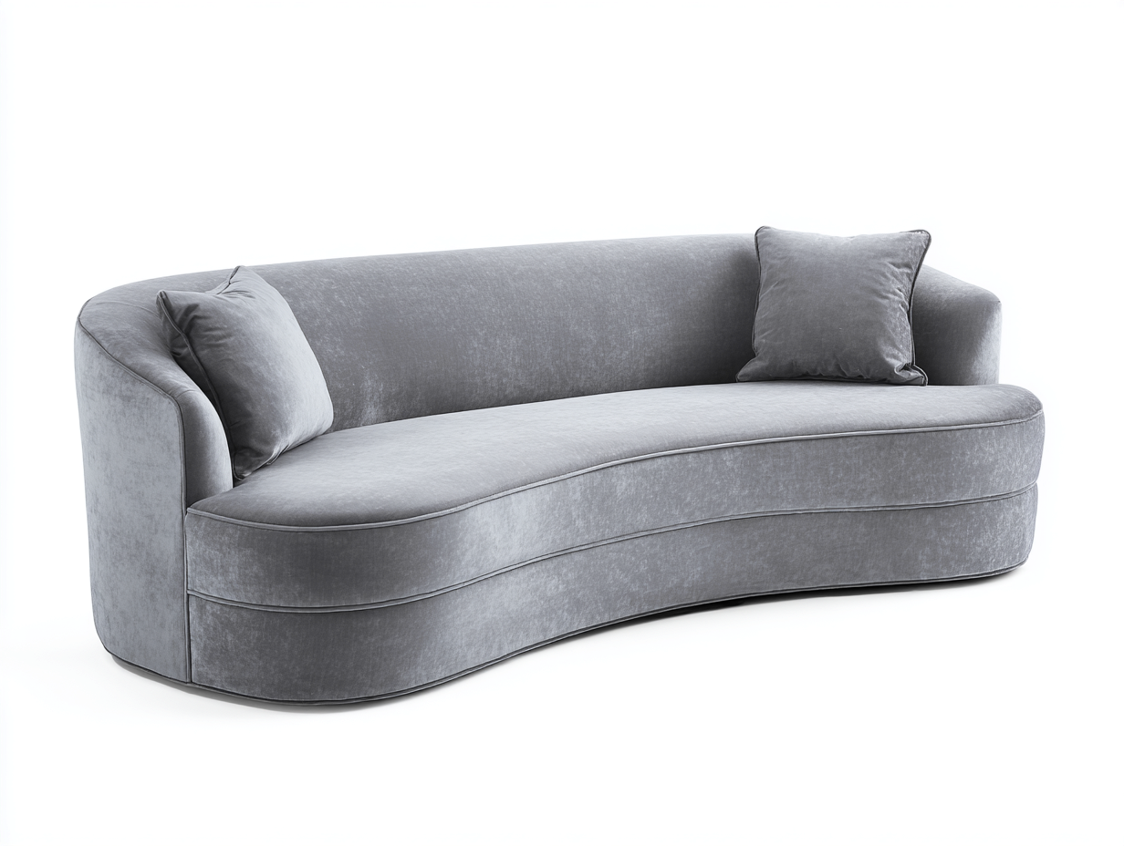 Stoffsofa 280×95×84 cm – Dunkelgrau/Braun – vertikale Polsterkanäle mit Holzfüßen für das Wohnzimmer-Faraocorner