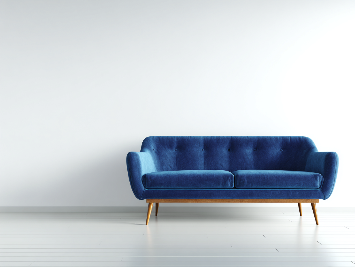 Stoffsofa-Stoff-Holz-190×84×82 cm-Dunkelblau-Retrodesign mit Knopfheftung fürs Wohnzimmer-Faraocorner