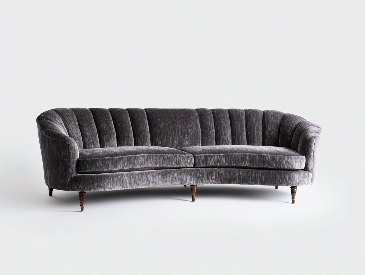 Stoffsofa-Stoff-238×105×72 cm-Grau-organisches Lounge-Design fürs Wohnzimmer-Faraocorner