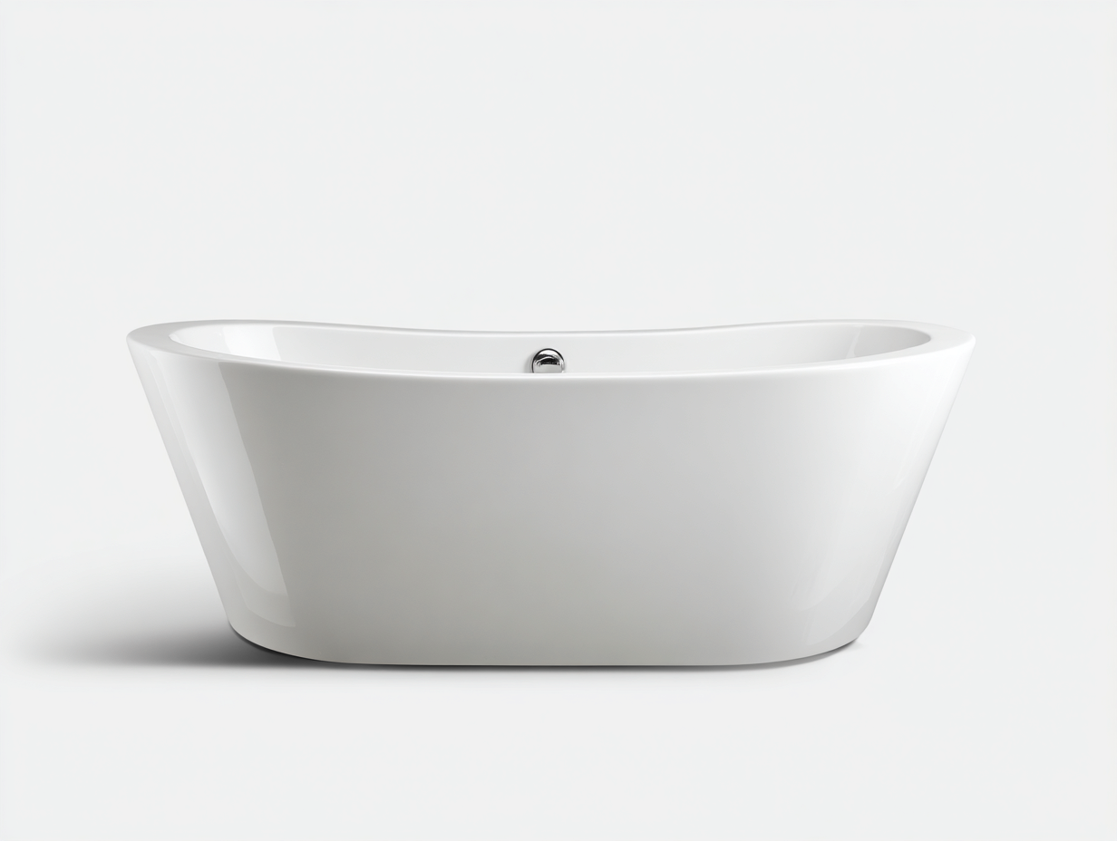 Freistehende Badewanne 175×82×60 cm weiß Acryl ovale Form für elegantes Badezimmer-Faraocorner
