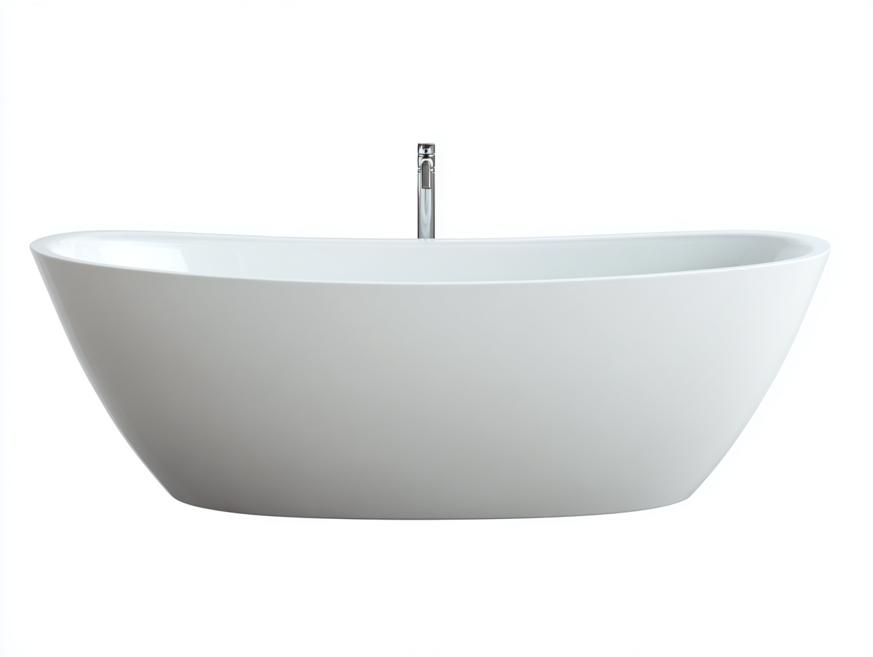 Freistehende Badewanne 170×75×58 cm weiß Acryl mit ovaler Form für modernes Badezimmer-Faraocorner