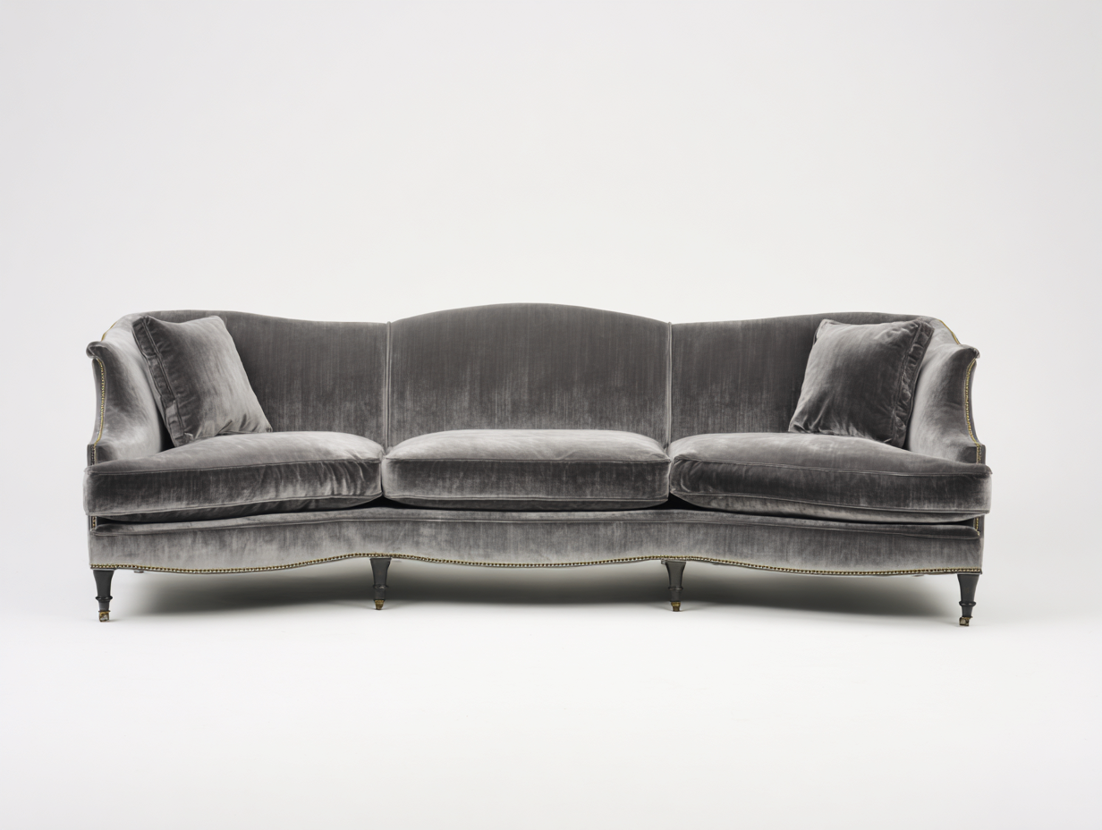 Stoffsofa-Stoff-Holz-228×94×89 cm-Grau-klassisches Dreisitzerdesign fürs Wohnzimmer-Faraocorner