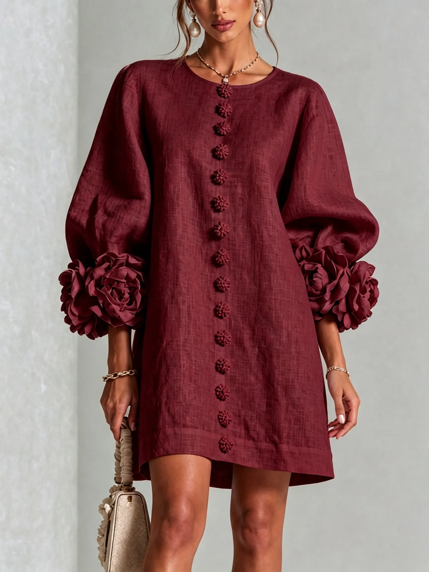 🔥 2026 Autumn 50% Off Sale 🔥Printed button-front mini dress