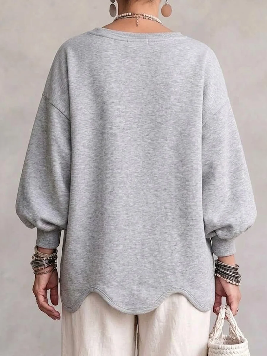 🔥LAST DAY 50% OFF🔥Women's Oversized Sweatshirt With A Wavy Hem