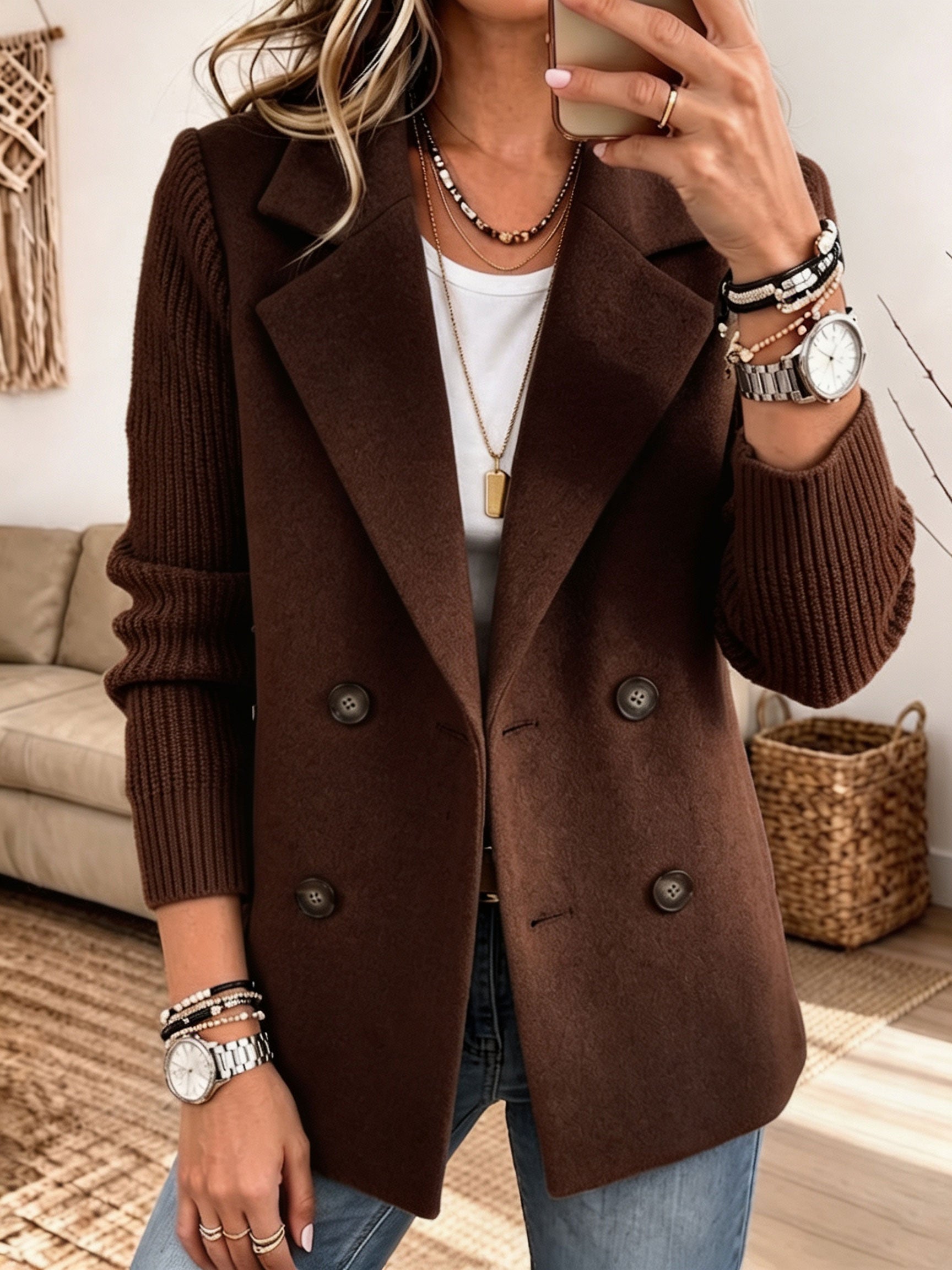 🔥 2026 Autumn 50% Off Sale 🔥Women's Comfortable Knit-Sleeve Blazer