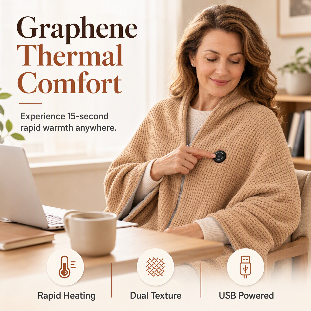 🔥 Christmas Sale ❄️ Stay Warm All Winter — Portable Electric Heated Blanket Shawl