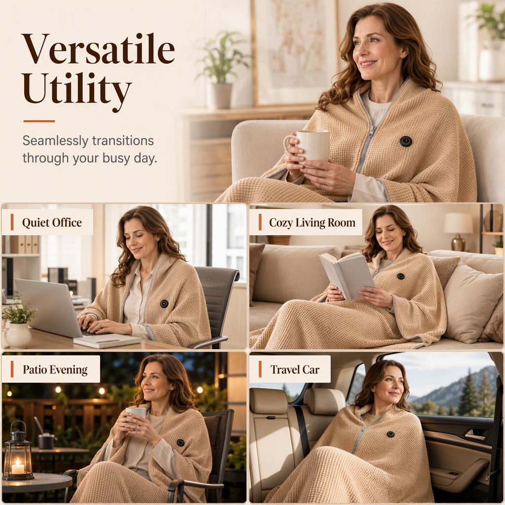 🔥 Christmas Sale ❄️ Stay Warm All Winter — Portable Electric Heated Blanket Shawl
