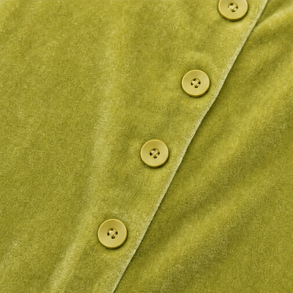 New product launch – Asymmetric Button Velvet Turtleneck Top