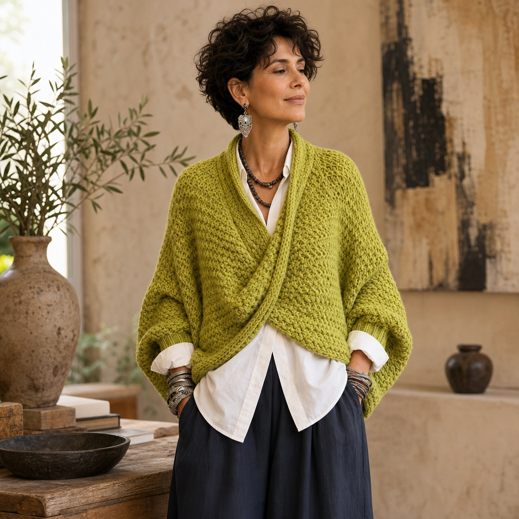 Recent New Products – Chunky Knit Crossover V-Neck Sweater