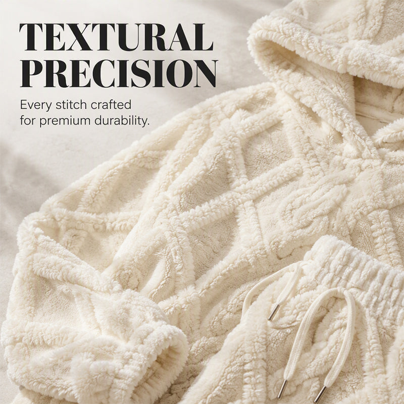 💖Black Friday Mega Deal💖Embossed Geometric Plush Set – Timeless Comfort & Effortless Style For Every Occasion