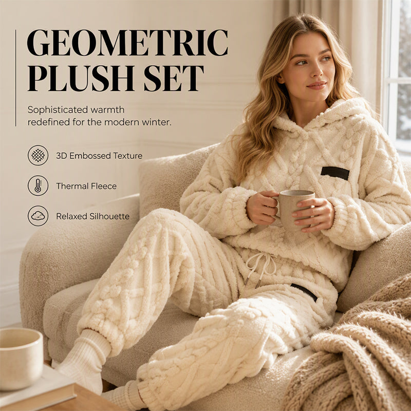 💖Black Friday Mega Deal💖Embossed Geometric Plush Set – Timeless Comfort & Effortless Style For Every Occasion