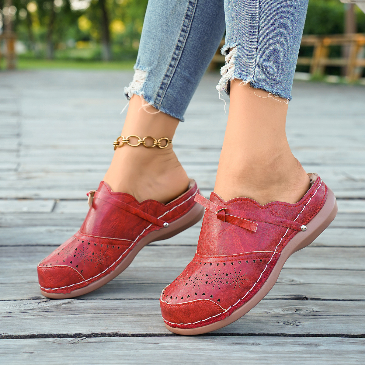 🔥Last Day Promotion 50% OFF - Women's Bowknot Sandals – Comfy Cut-Out Design for Everyday Wear