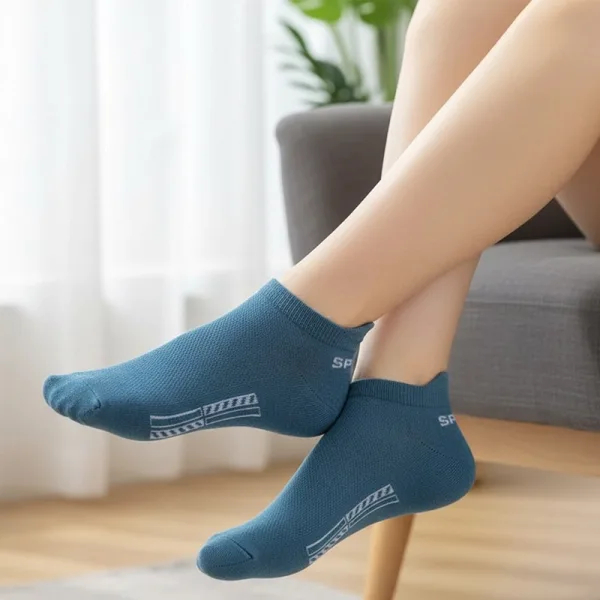 5pcs Cotton Mesh Ankle Socks for Sports