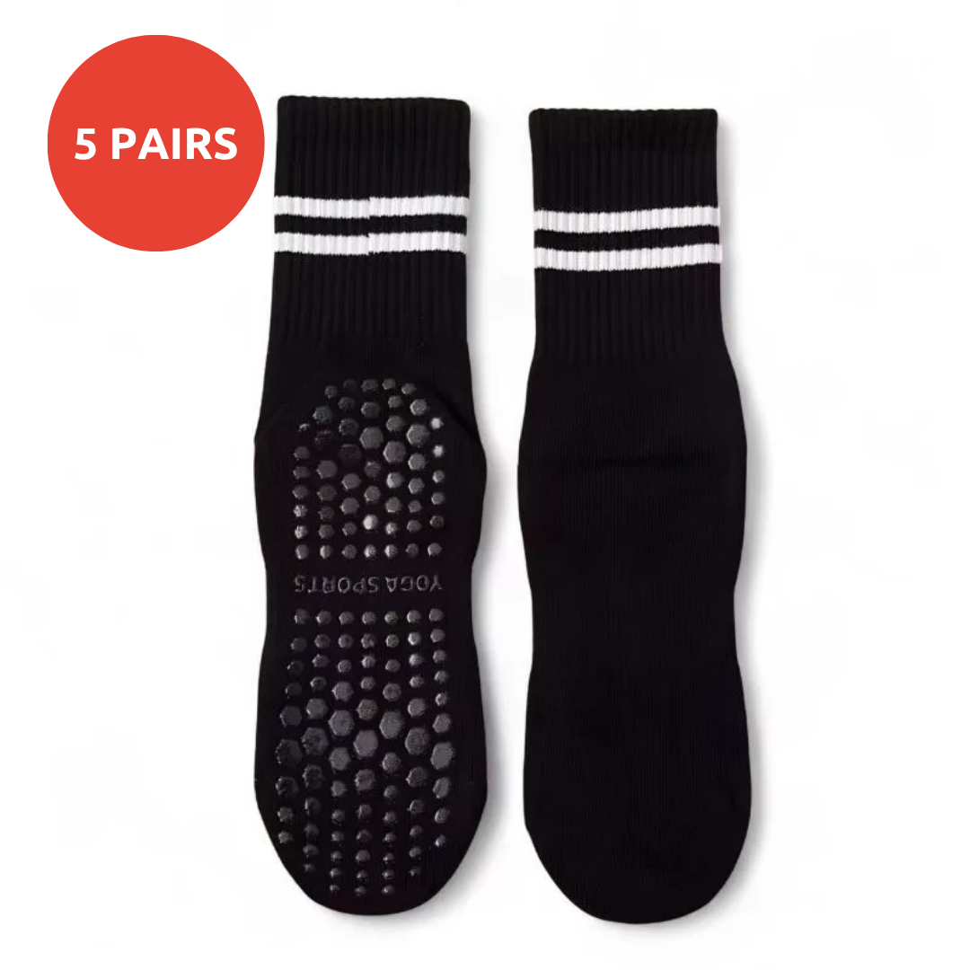 5 Pairs Women’s Pilates Non-Slip Grip Socks