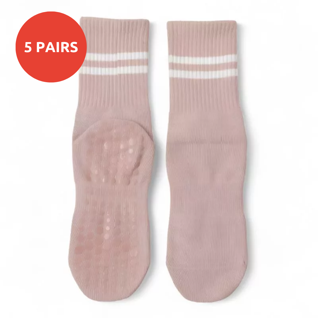 5 Pairs Women’s Pilates Non-Slip Grip Socks