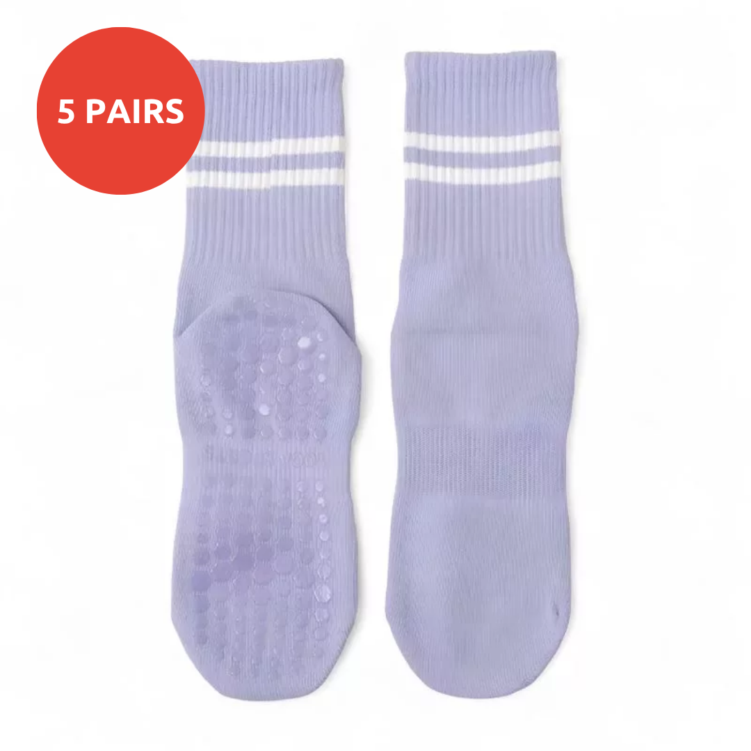 5 Pairs Women’s Pilates Non-Slip Grip Socks
