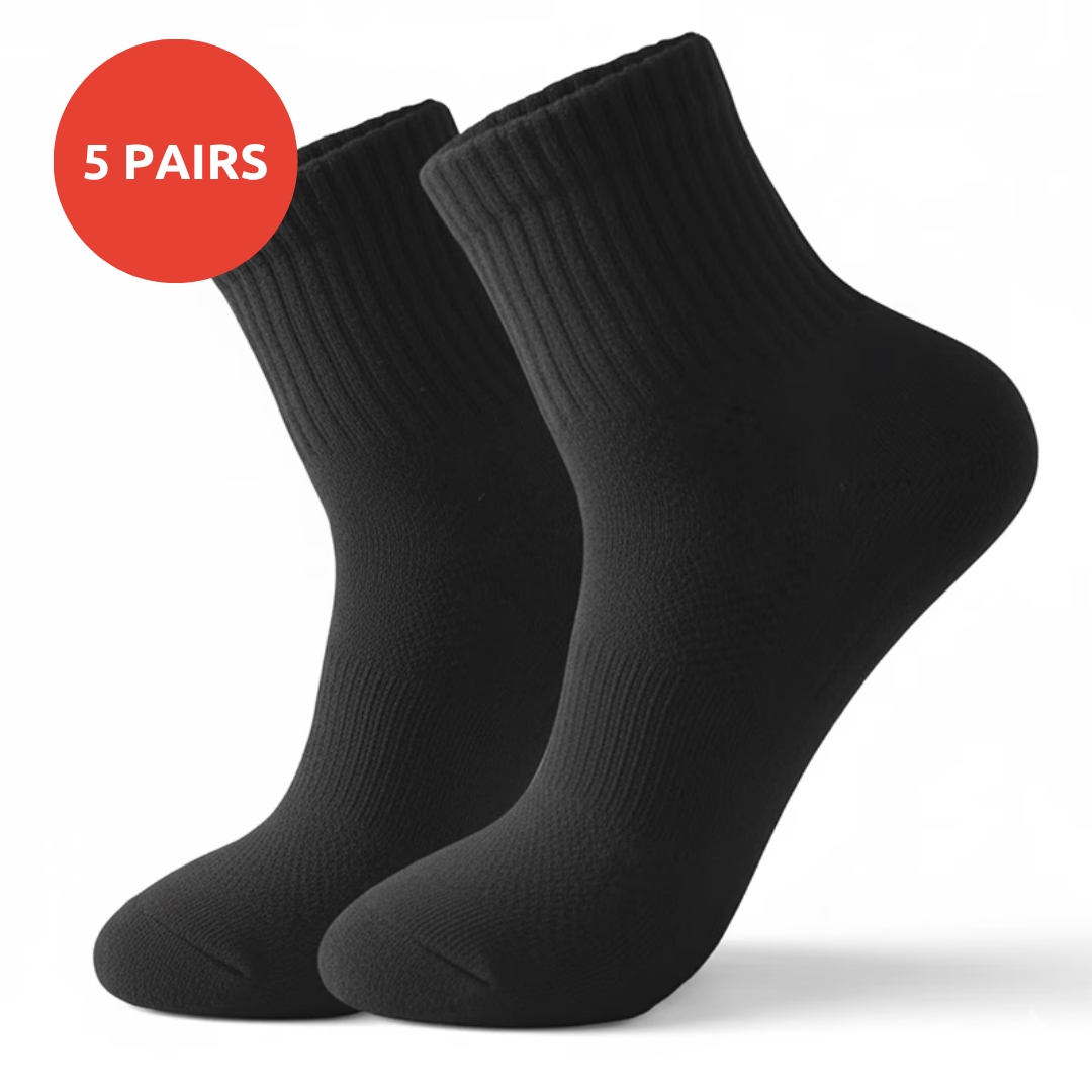 5 Pair Elastic Nylon Quarter Tube Socks for Sports