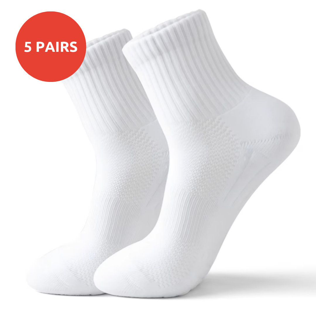 5 Pair Elastic Nylon Quarter Tube Socks for Sports