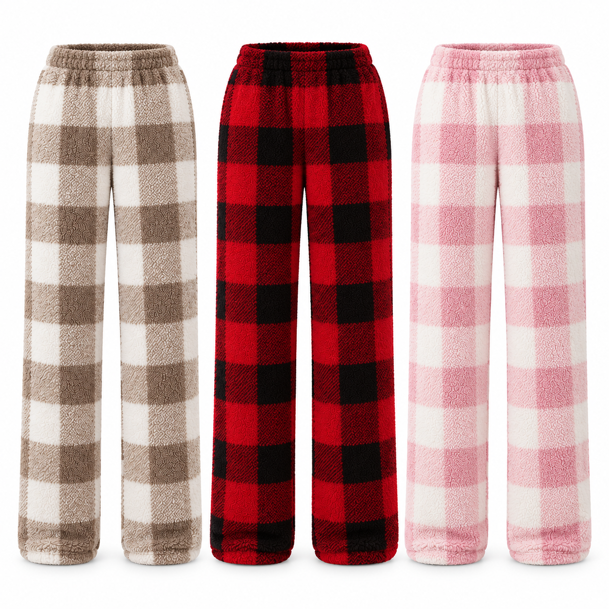 Women’s Autumn Winter Plaid Fleece Loose Top - Casual Warm Long Sleeve Sweatshirt
