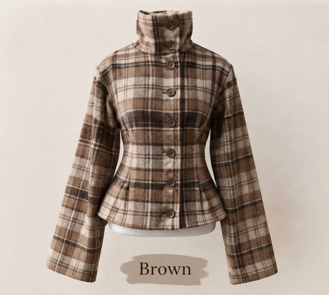 🍂Autumn Sale — 🔥20% Off Today🔥  The Aurelia PlaidPeplum Jacket