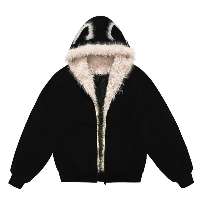 Faux Suede Cozy Jacket with Cat Ears