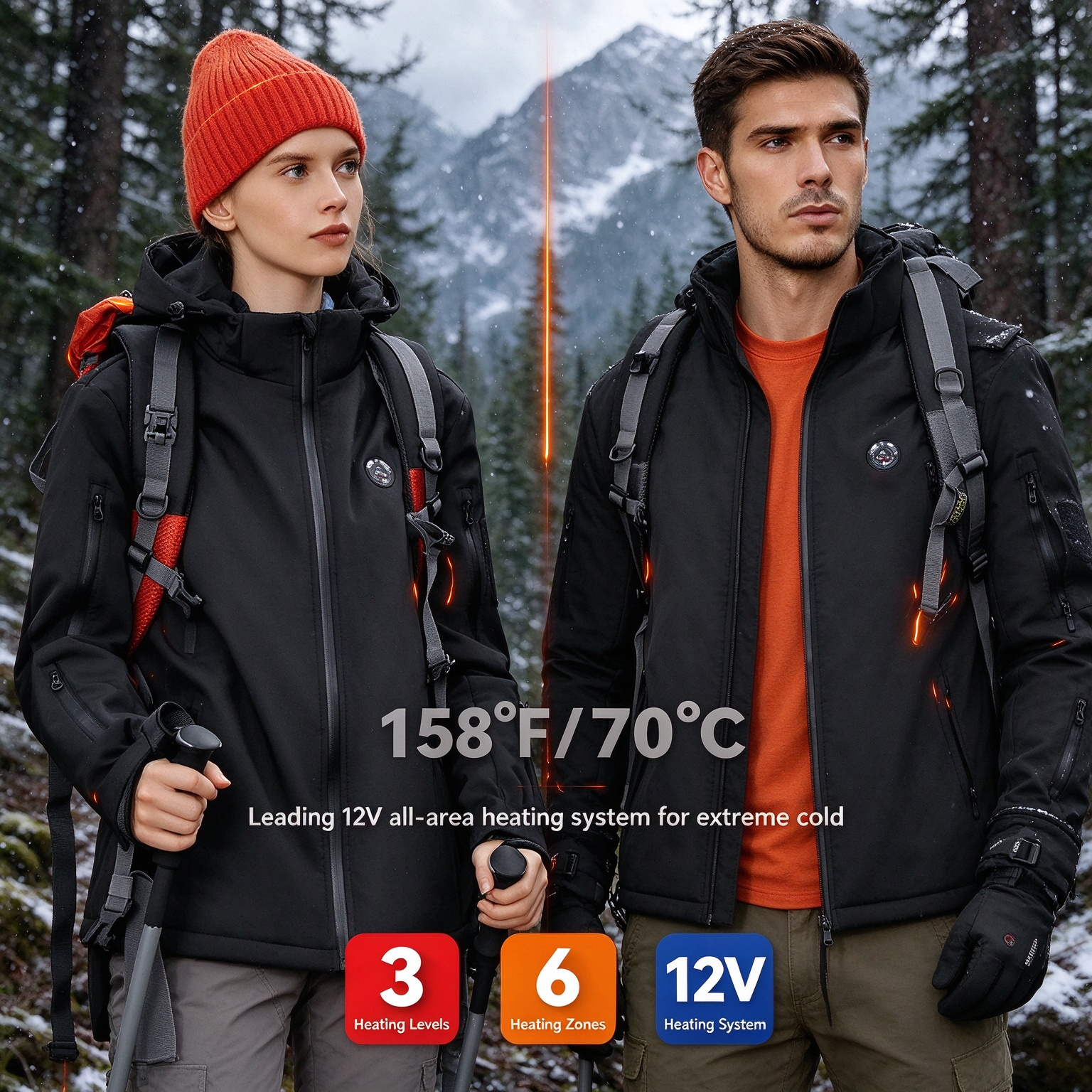 Heated Jacket Waterproof with Battery