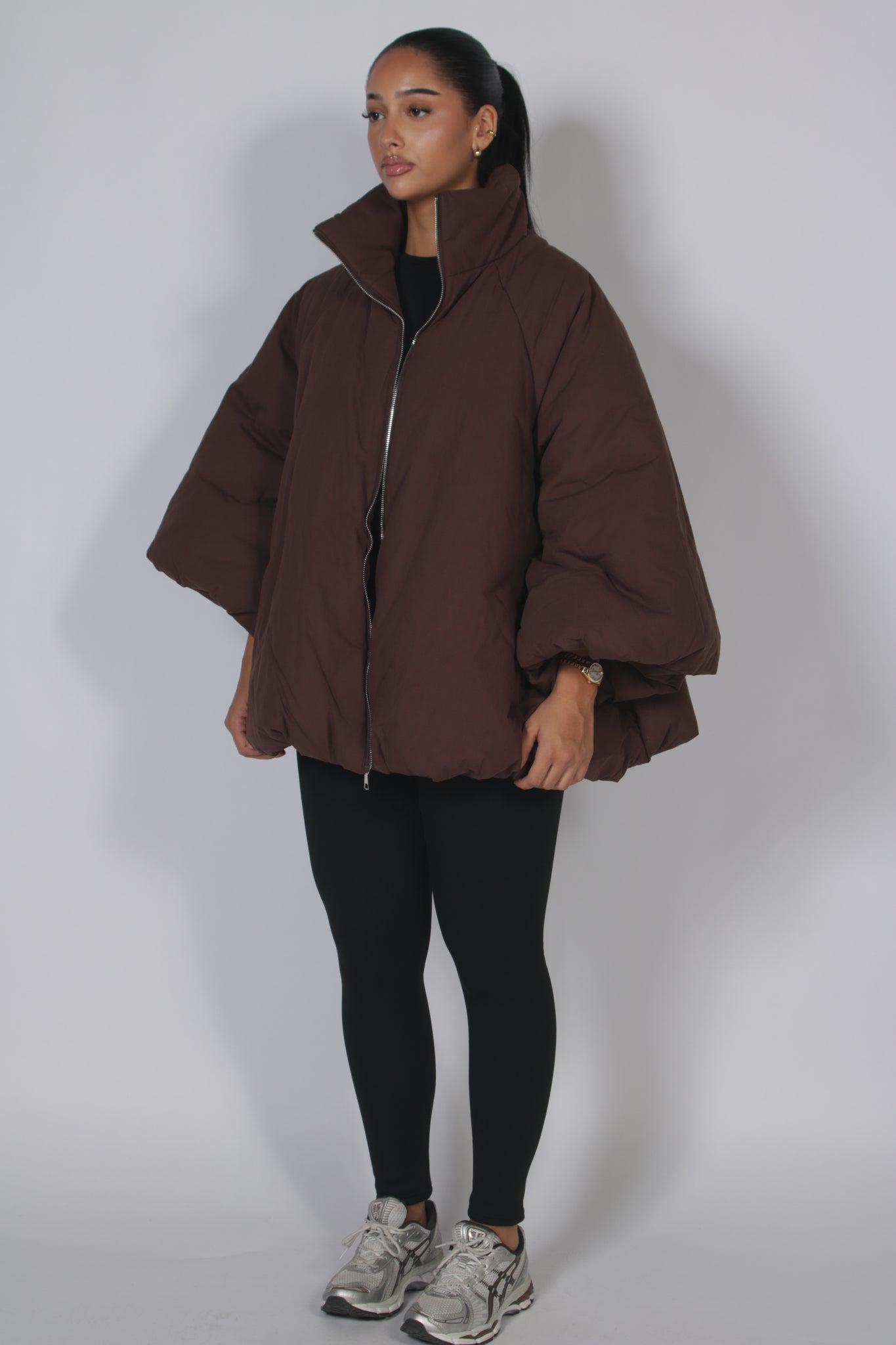 Puffer Choco down coat with a fluffy, voluminous design
