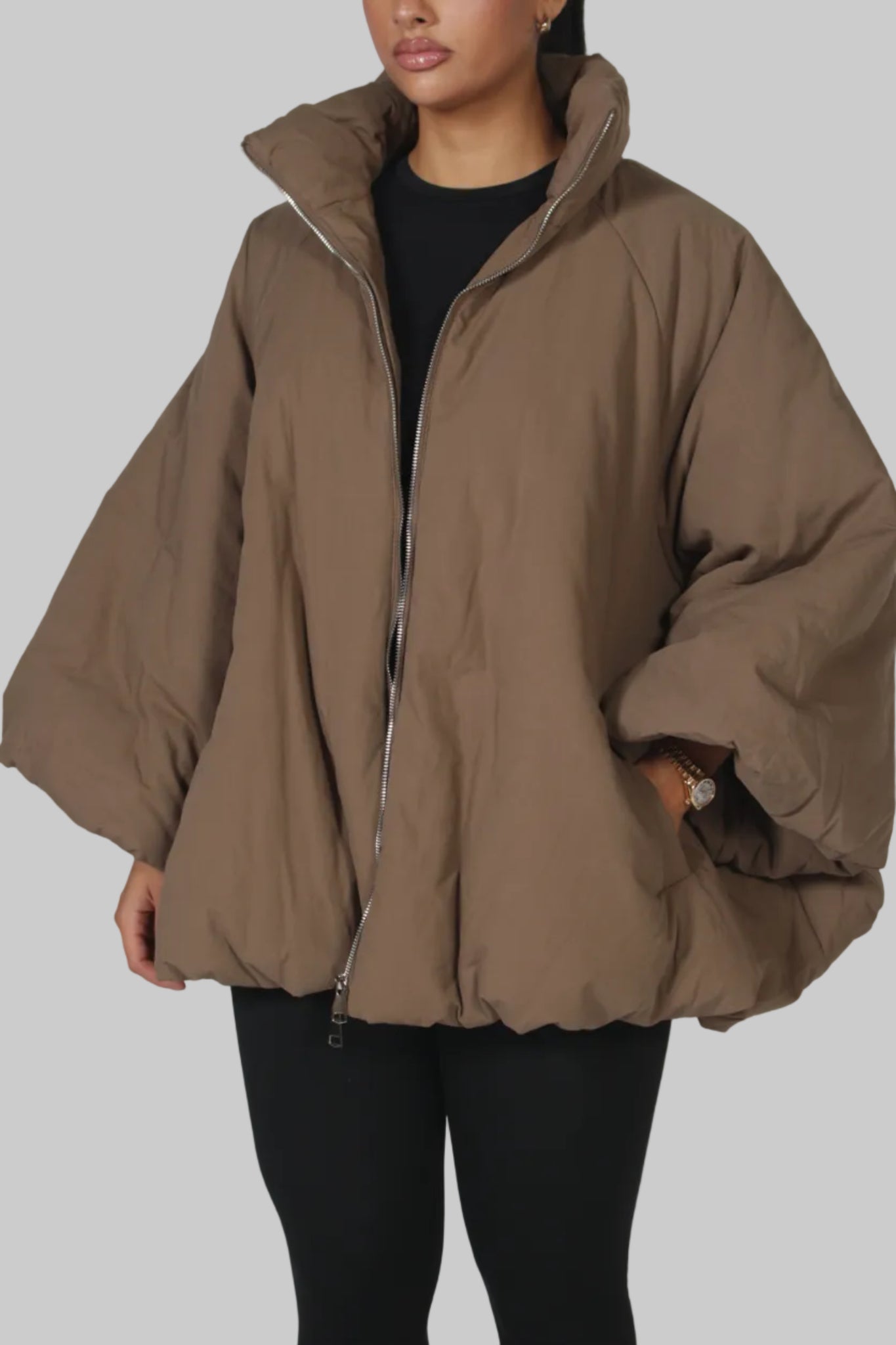 Puffer Choco down coat with a fluffy, voluminous design