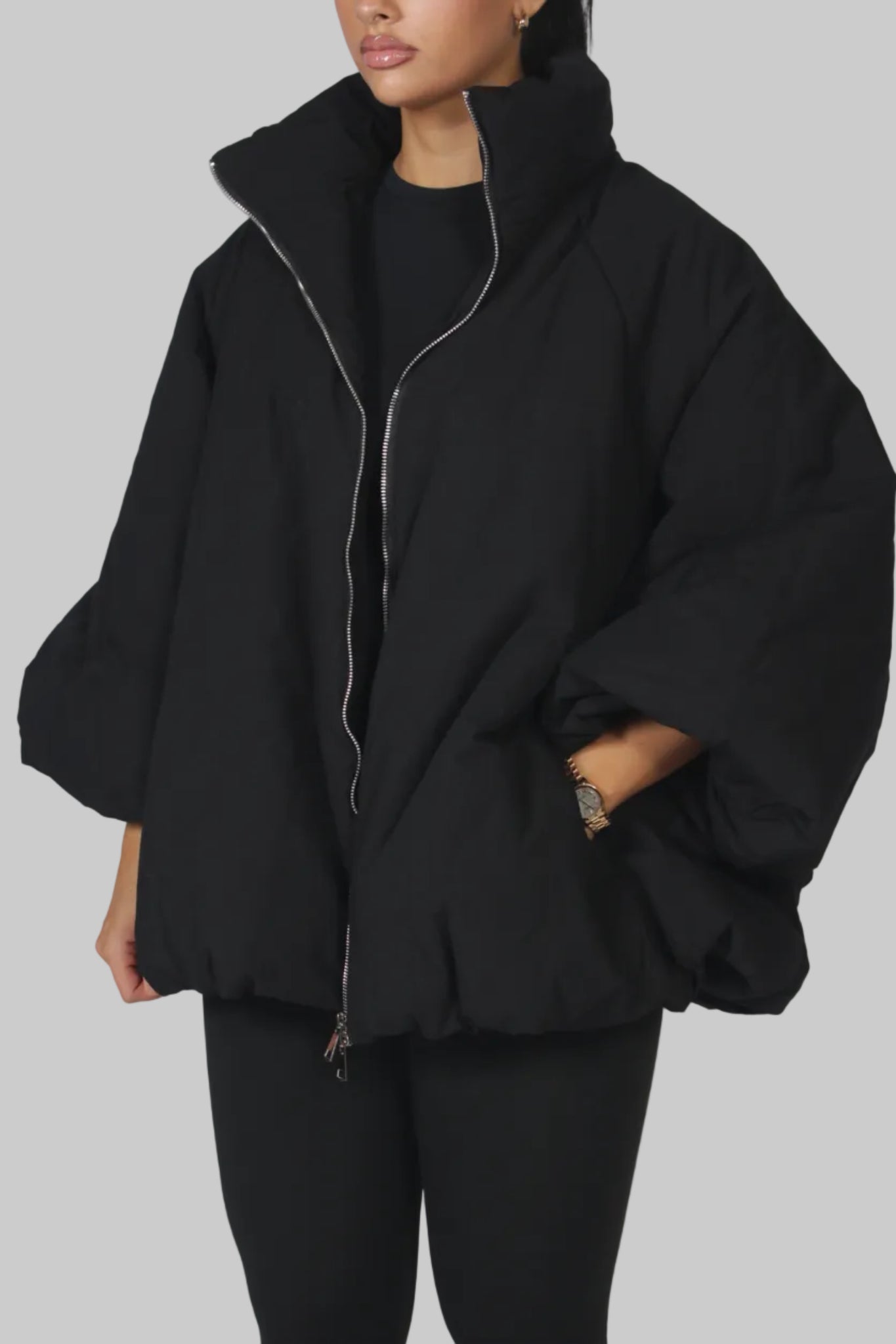 Puffer Choco down coat with a fluffy, voluminous design